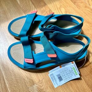 NWT Crocs Swiftwater Expedition Strap Sandals Men’s Size 8 Teal Blue